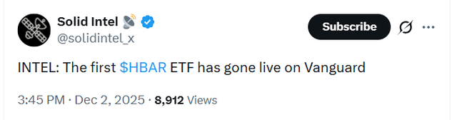 $HBAR đã tăng vọt hơn 10%, vượt qua $0,145 khi str...